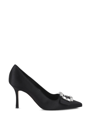 Manolo Blahnik Hangisi crystal-buckle pumps - Black