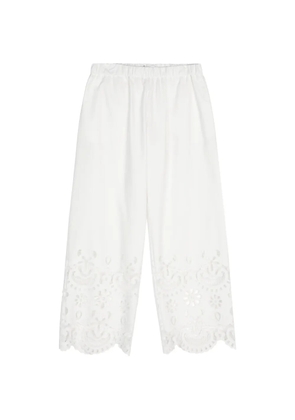 Stylein Jamie broderie-anglaise trousers - White