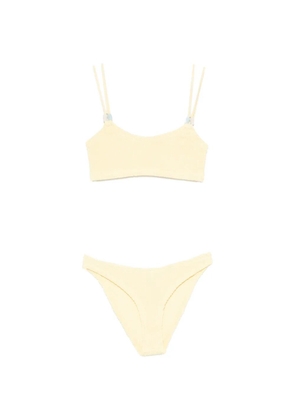 Hunza G bead-embellished seersucker bikini - Yellow