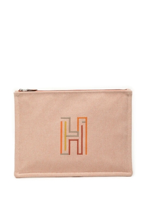 Hermès Pre-Owned 2020-2025 Large Canvas H Labyrinthe Case clutch bag - Orange