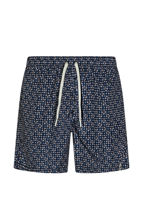 Altea geometric-print drawstring swim shorts - Blue