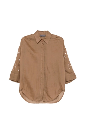Lorena Antoniazzi sequin-embellished shirt - Brown