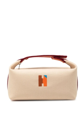 Hermès Pre-Owned 2023-2025 Small Toile Bride A Brac H Pavillon Case vanity bag - Red