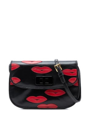 Prada Pre-Owned 2000-2013 Leather Lips Applique crossbody bag - Black