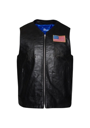 MARKING DISTANCE leather gilet - Black