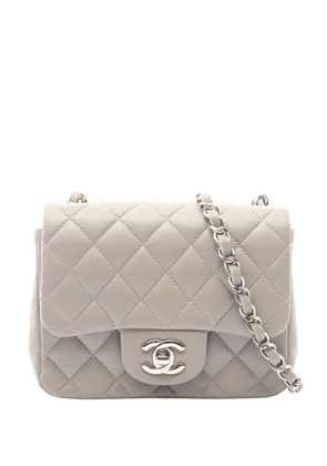 CHANEL Pre-Owned 2019 Mini Square Classic Lambskin Single Flap crossbody bag - Grey