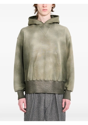 TAIGA TAKAHASHI bleached-effect hoodie - Green