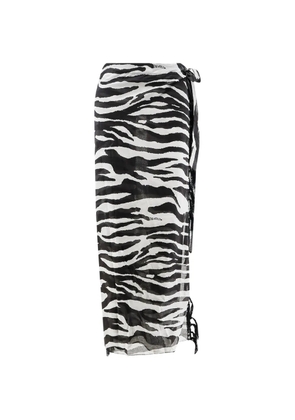 The Attico zebra-print pareo skirt - Black