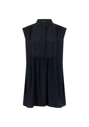 Fabiana Filippi bead-embellished pleated blouse - Blue