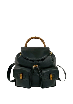 Gucci Pre-Owned 20th Century Calfskin Bamboo Drawstring backpack - Black