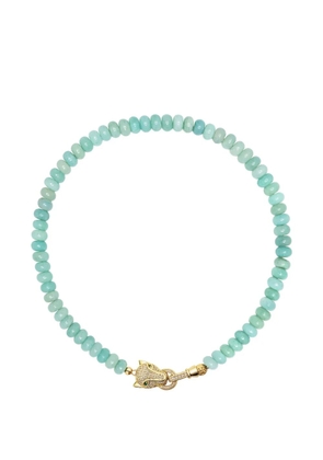 Nialaya Jewelry panther-charm amazonite necklace - Gold