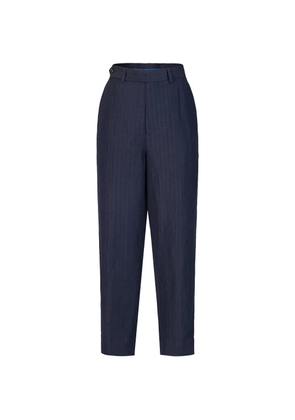 Shanghai Tang dragon-embroidered wool trousers - Blue
