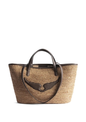 Zadig&Voltaire Wings raffia tote bag - Brown