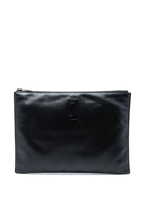Saint Laurent Pre-Owned 2020 Grain De Poudre Monogram Monochrome iPad Case clutch bag - Black