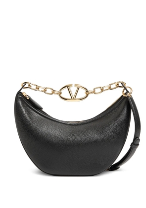 Valentino Garavani VLogo Moon small bag in grainy calfskin with chain - Black