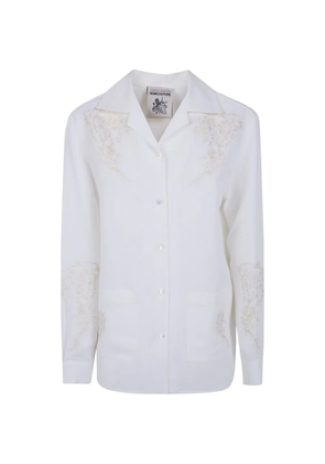 Semicouture Olive floral-embroidered shirt - White