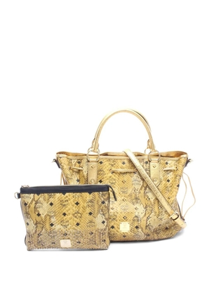 MCM Pre-Owned 00s Visetos python-embossed tote bag - Yellow