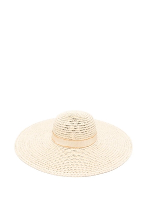 Borsalino woven wide-brim sun hat - Neutrals