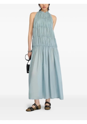 Semicouture Marylou smocked tiered dress - Blue