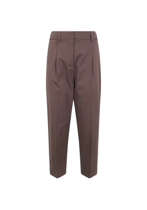 DRHOPE pleated elasticated-waist trousers - Brown