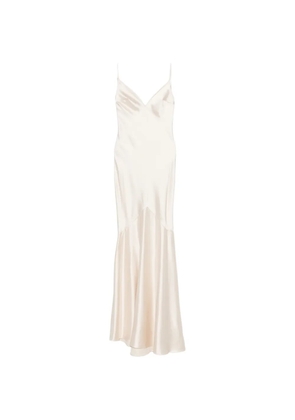 Elisabetta Franchi open-back satin-effect dress - Neutrals