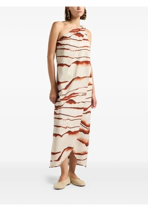 Liviana Conti Artemide one-shoulder abstract-print dress - Neutrals