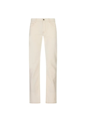 Canali logo-patch straight-leg jeans - Neutrals