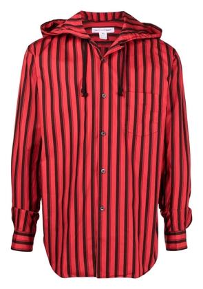 Comme Des Garçons Shirt striped long-sleeve hooded shirt - Red