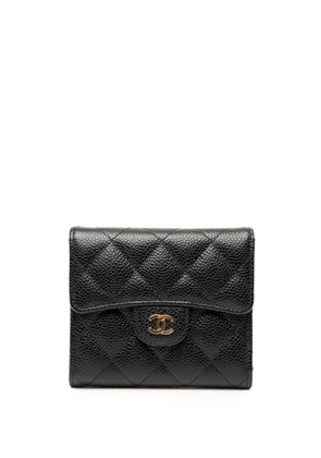 Hermès Pre-Owned 2021 CC Quilted Caviar Compact Flap Wallet small wallets - Black