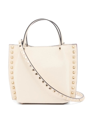 Valentino Garavani Rockstud small shopping bag in grainy calfskin - Neutrals
