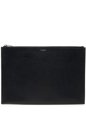 Saint Laurent Pre-Owned 2015 Grain De Poudre Zip Document Holder clutch bag - Black