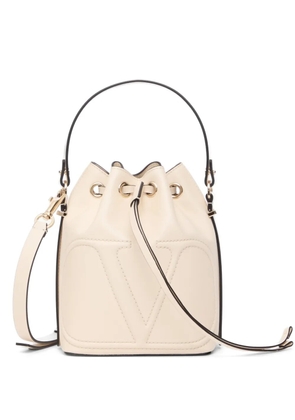 Valentino Garavani VLogo Walk bucket bag in calfskin - White