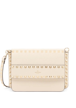 Valentino Garavani Rockstud small shoulder bag in grainy calfskin - White