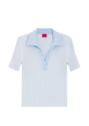 HUGO ribbed-knit striped T-shirt - Blue