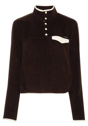 Sporty & Rich appliqué-logo fleece jumper - Brown