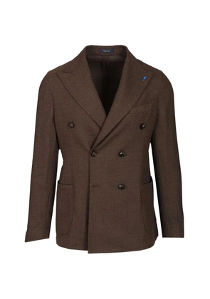 Guarinucci double-breasted patch-pocket blazer - Brown