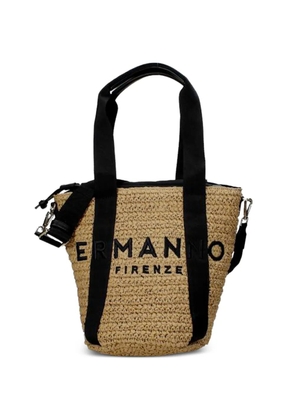 Ermanno Scervino logo-embroidered tote bag - Neutrals