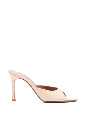 Amina Muaddi Alexa patent-leather sandals - Neutrals