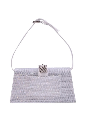 Gedebe crystal-embellished buckle-detail shoulder bag - White