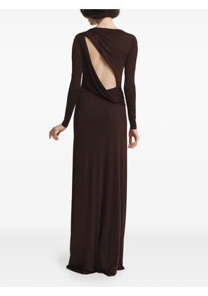 2310 STUDIO cut-out ruched maxi dress - Brown