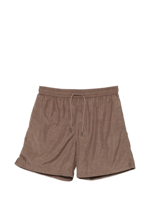FeFè drawstring-waist logo-patch swim shorts - Brown