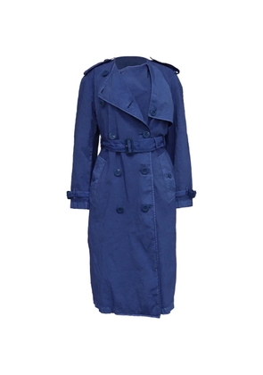 Burberry Pre-Owned collarless double-breasted trench coat - Blue