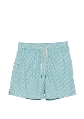 FeFè patterned drawstring swim shorts - Blue