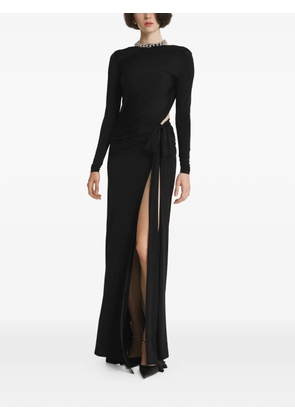 2310 STUDIO cut-out side-slit maxi dress - Black