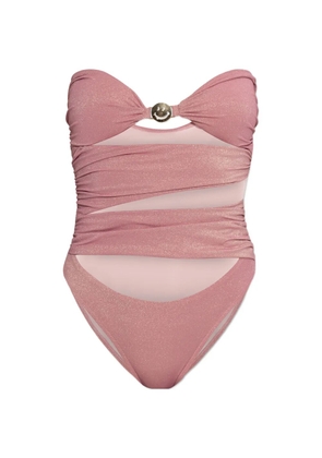 Moschino Smiley cut-out one-piece swimsuit - Pink