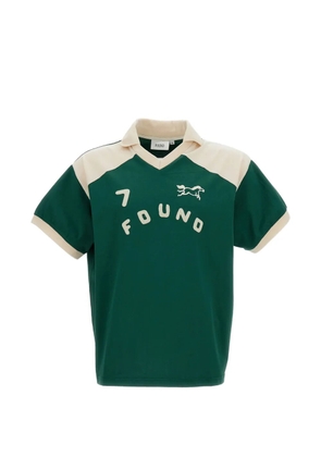 FOUND Goji logo-detail cotton polo shirt - Green