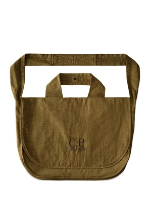 C.P. Company logo-embroidered flap-top messenger bag - Green