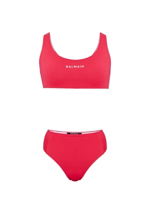 Balmain logo-print bikini - Pink