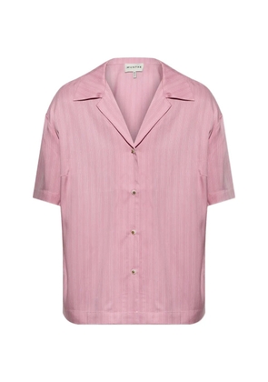 MUNTHE Brianda pinstripe-pattern short-sleeved shirt - Pink