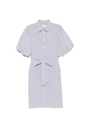 Gant striped balloon-sleeve midi dress - White